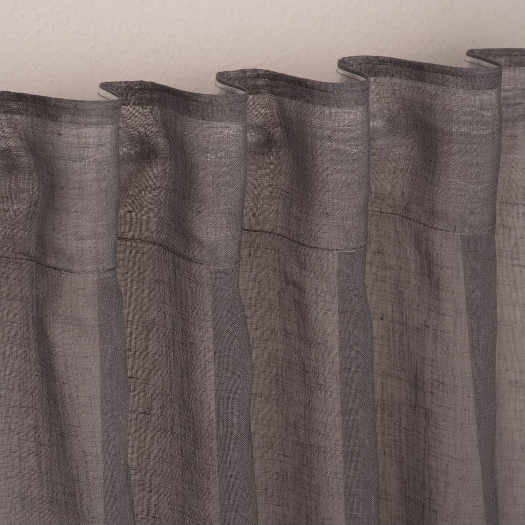 Fertigschal mit Schlaufenband aus recyceltem Polyester einfarbig anthrazit 140x245cm