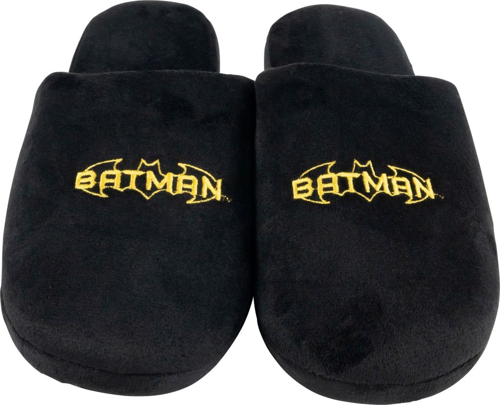 DC Comics Batman Hausschuhe für Herren - Puschen Schlappen Slipper Pantoffeln Schwarz 42-43