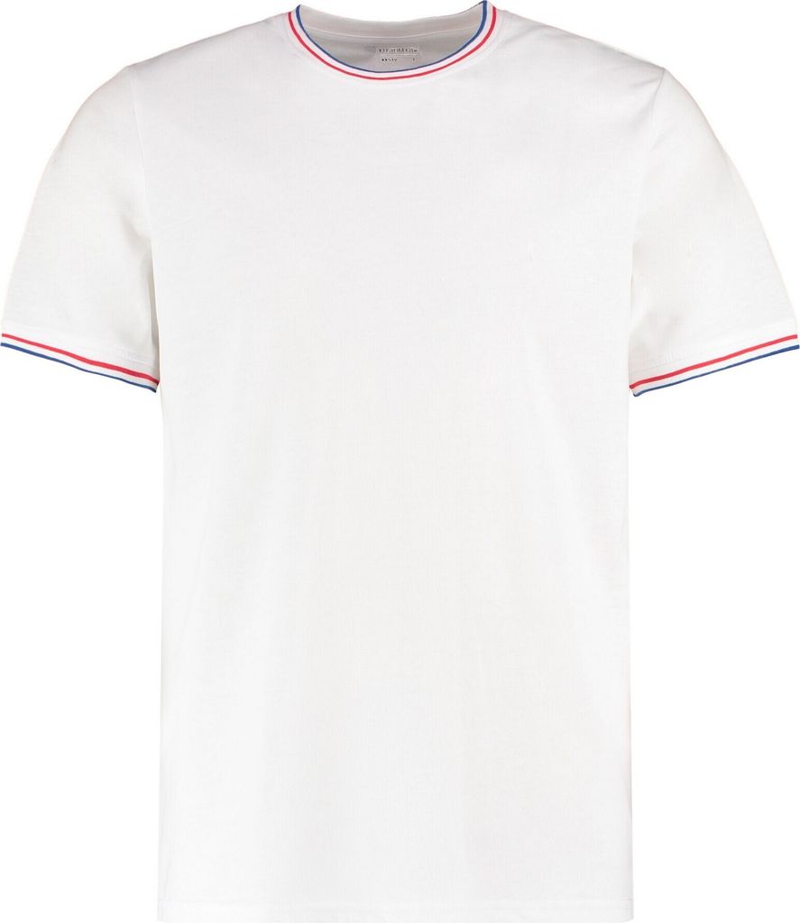 Kustom Kit - T-Shirt für Herren BC5294 (S) (Weiß/Rot/Königsblau)