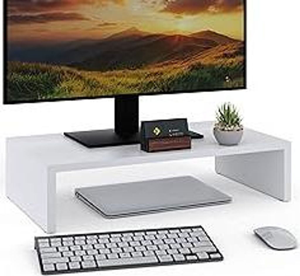 ComfortCove Monitorständer, 1-stufiger Monitorständer, Ständer für Computermonitore, Laptopständer, Computerständer, Druckerständer mit Abla...