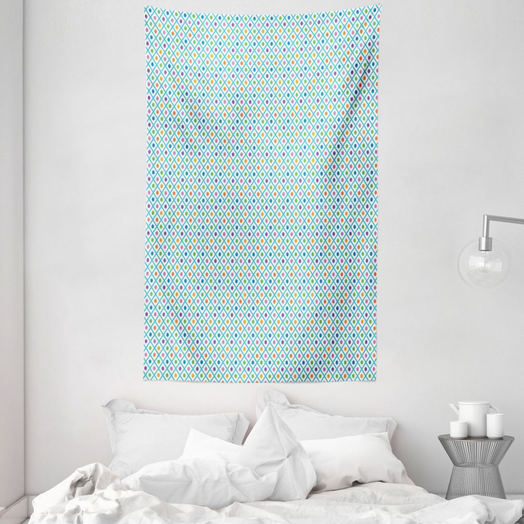 ABAKUHAUS Verrückt Wandteppich und Tagesdecke, Checkered Diagonal Squares aus Weiches Mikrofaser Stoff Waschbar ohne Verblassen Digitaldruck, 140 ...