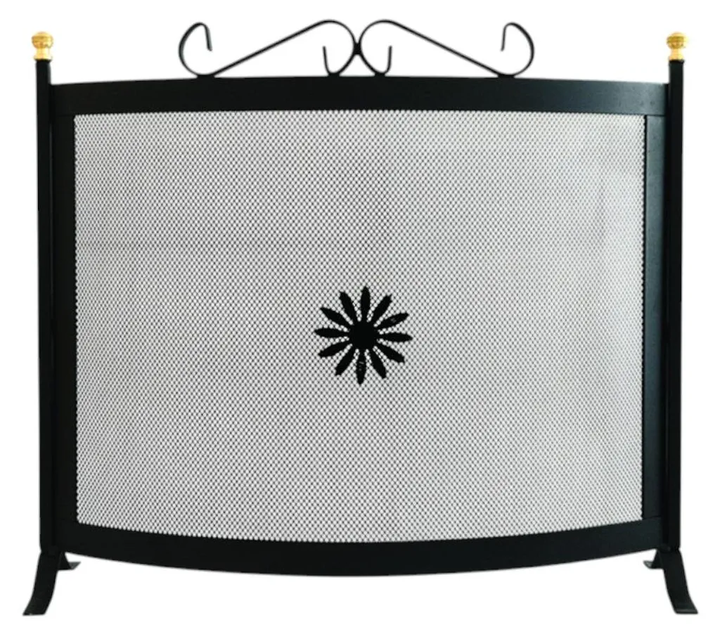 Écran de protection cheminée en fer et laiton style classique 65cm