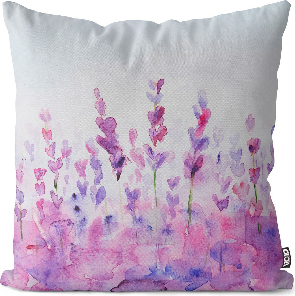 VOID Lavendel Gemälde Blumen Lila Kissenbezug Kissenhülle sofa couch wohnzimmer dekoration wasserfest Outdoor Garten Kissen bezug deko