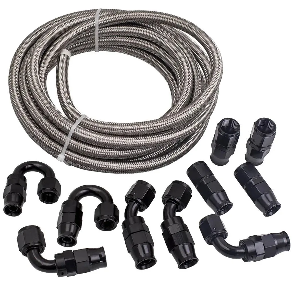 Tuyau de carburant PTFE AN8 6m résistant 260°C et 300 PSI haute pression
