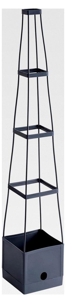 Pflanzturm 150 x 25 x 25 cm - Für Tomaten und Rankgewächse - Mit Rankhilfe - 2,5 L Wassertank als Bewässerungssystem - Höhenverstellbar