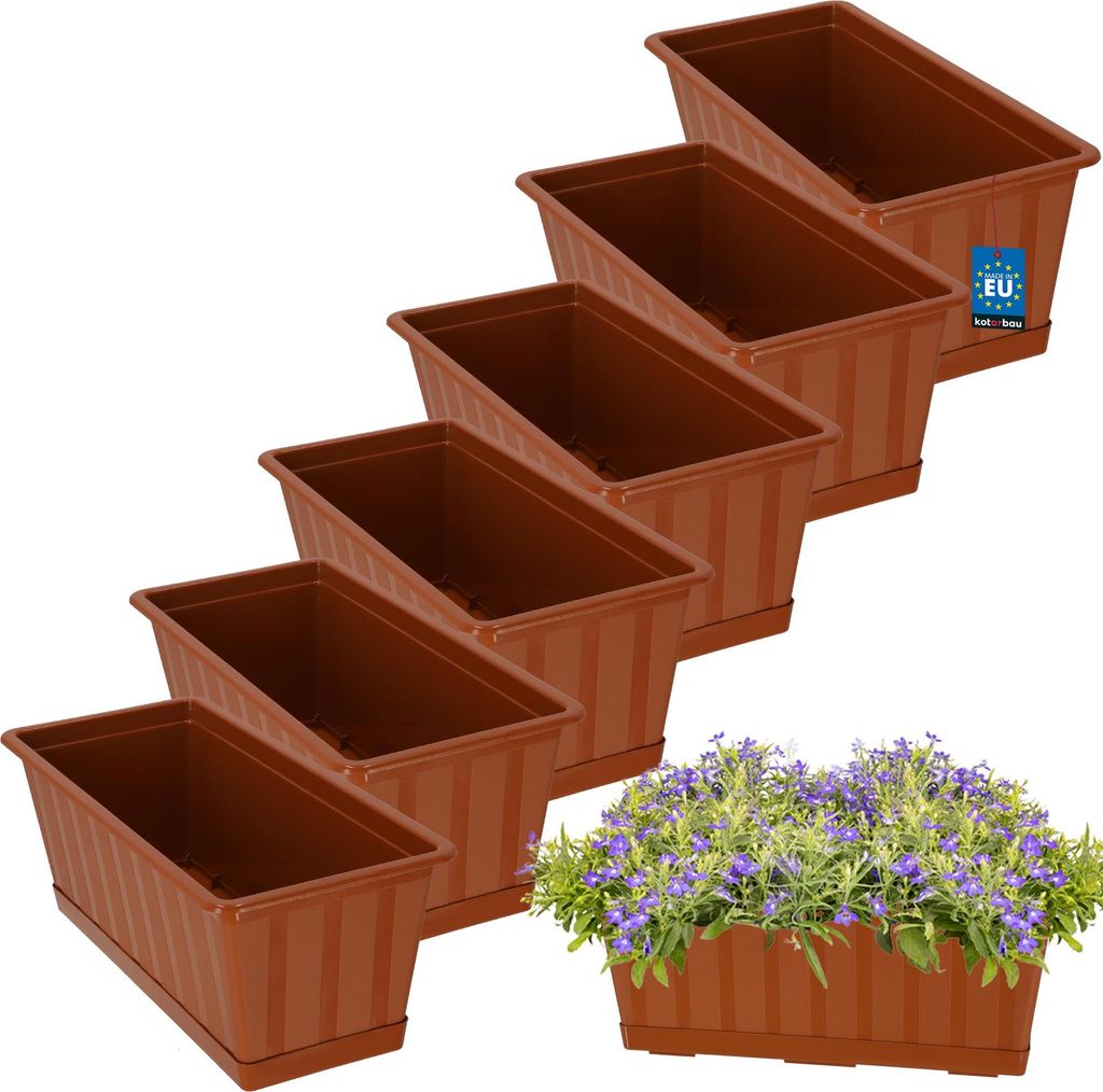 KOTARBAU® 6 szt. Doniczka Skrzynka Balkonowa 40 x 18 x 14 Zdjęcie produktu 