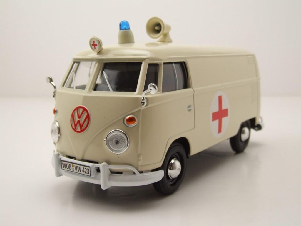 Motormax 79565 VW T1 Bus Kasten Rotes Kreuz Ambulanz creme 1:24