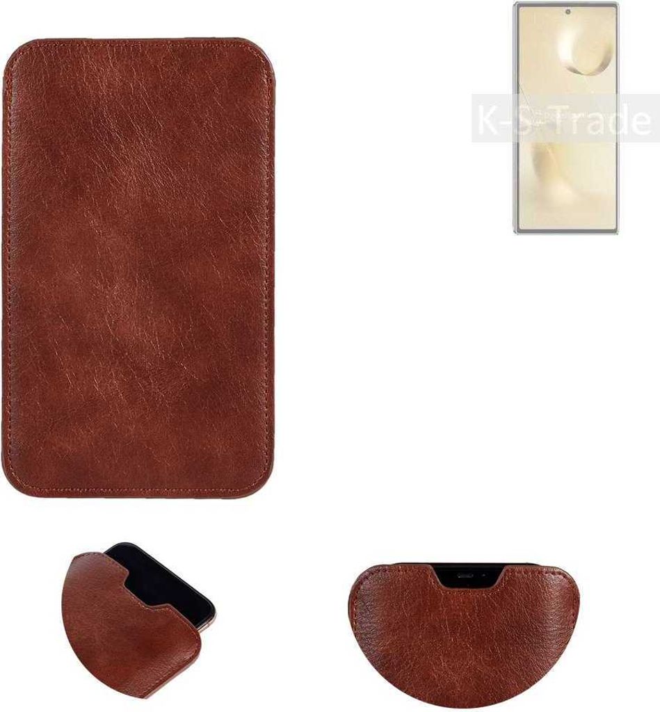 K-S-Trade Schutzhülle Handyhülle kompatibel mit Xiaomi Mi MIX Fold 2 Handytasche Kunstleder Sleeve in braun