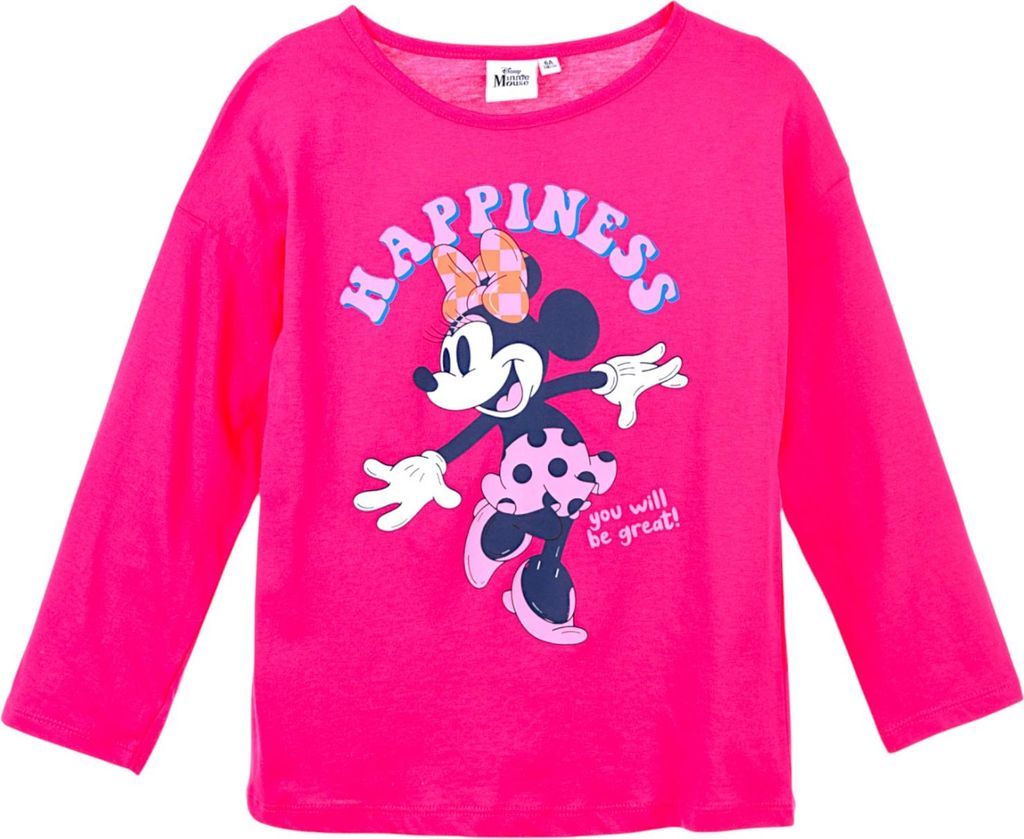 Langarmshirt Disney Minnie Mouse Dunkelpink 128 cm