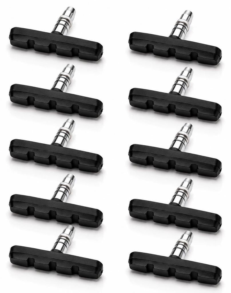 10 Stück Fahrrad Bremsen Set für Shimano | 5 Paar Bremsschuhe schwarz für das Fahrrad | V-Bremse 70mm V-Brake symmetrisch | Bremsbeläge | Brems...