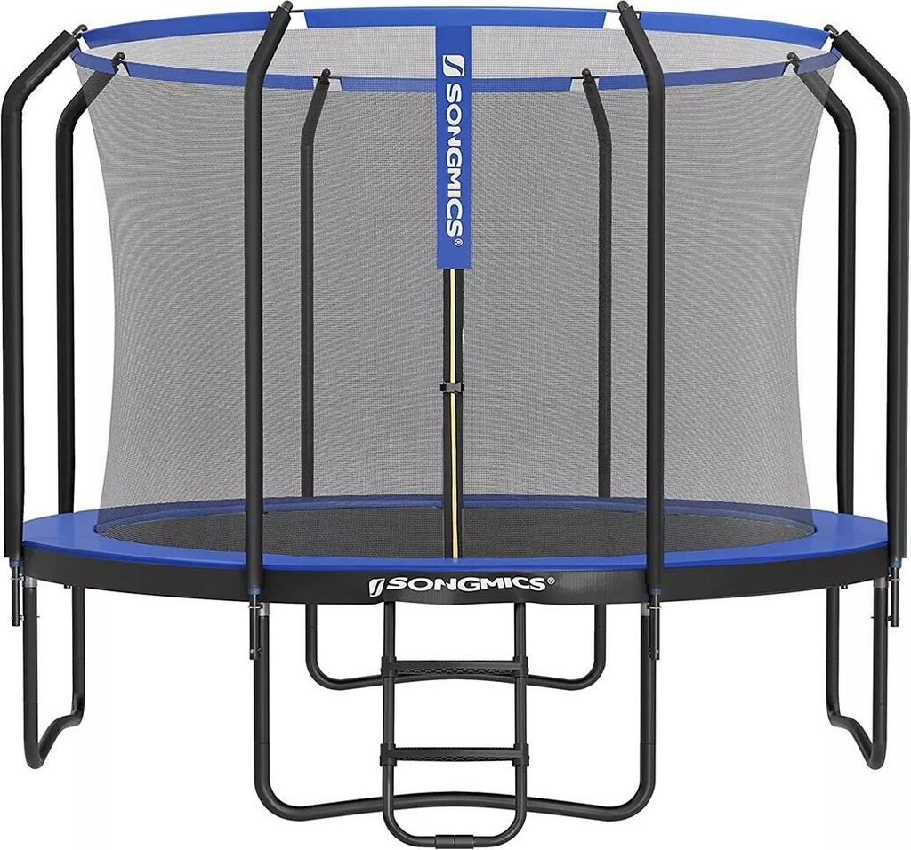 In And OutdoorMatch Trampolin Adolfo - 366 cm - Blau - Trampolin mit Sicherheitsnetz und Leiter - gepolsterter Rahmen - für Kinder und Erwachsene ...
