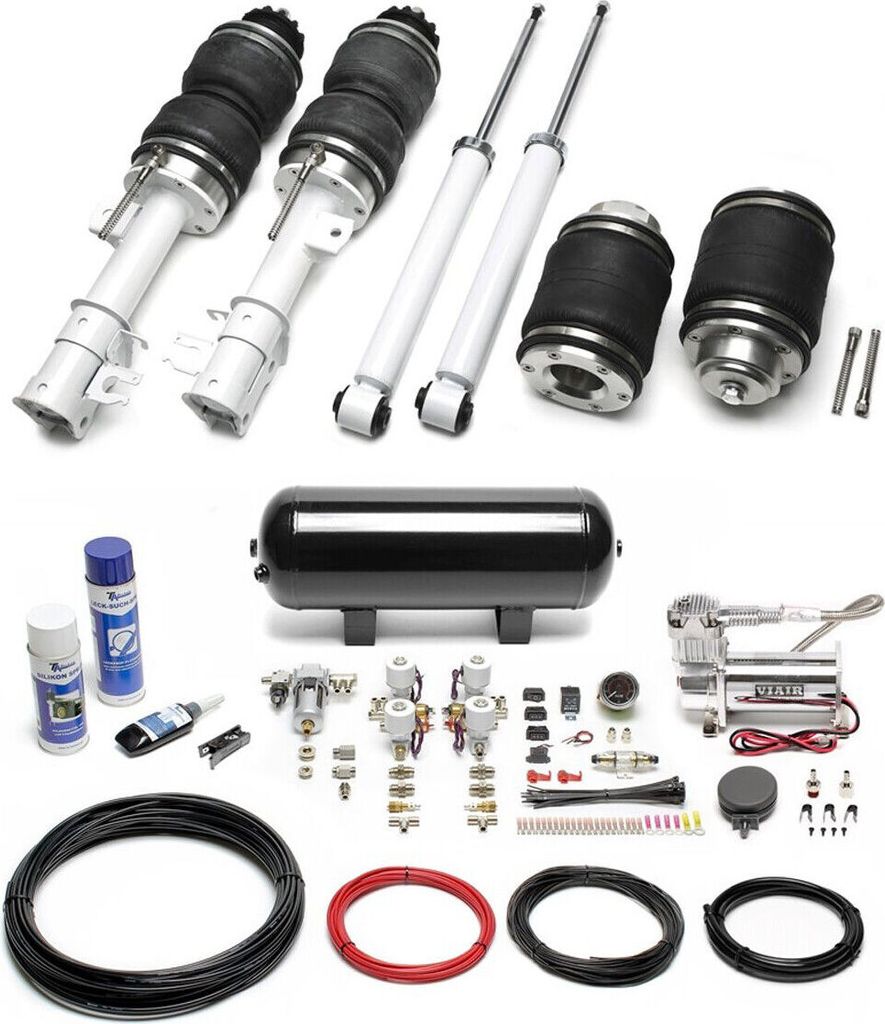 TA Technix Luftfahrwerk + Kompressor Kit schwarz für Alfa Romeo Fiat Opel Corsa Adam