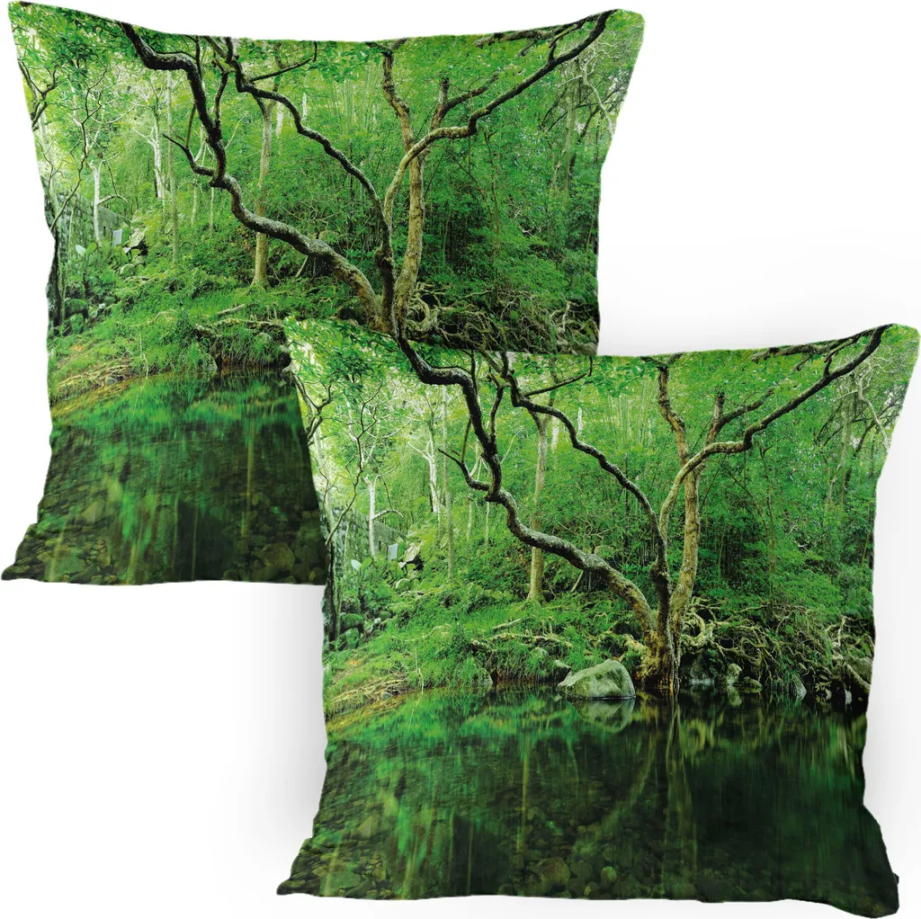 Federe ABAKUHAUS Foresta Muschio 80x80 Verde e Marrone - 2 Pezzi