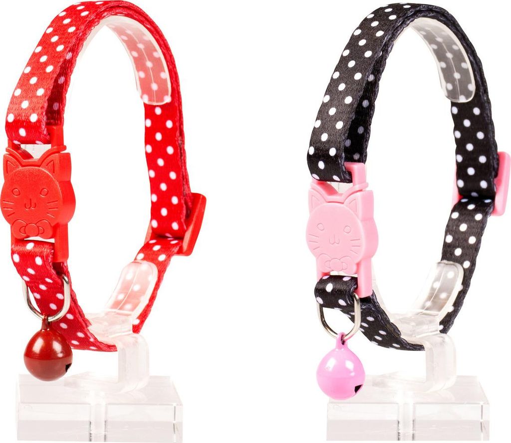 Duvo+ Katzenhalsband weiße Bälle Nylon