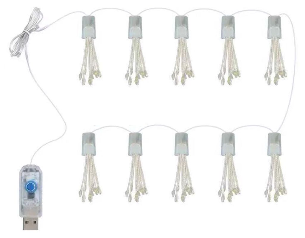 LED-Lichterkette, flexible Kupferdraht-Lichterkette, USB-betriebene Beleuchtung, Fernbedienung, 8 Modi, 6 Helligkeitsstufen, Timer-Funktion für Feste