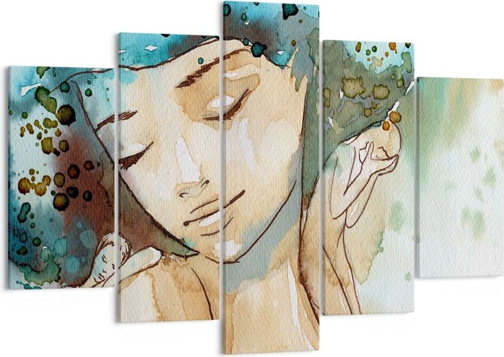 Bild auf Leinwand - Leinwandbild - Frau modern - 150x100cm - Wand Bild - Wanddeko - Wandbilder - Leinwanddruck - Bilder - Kunstdruck - Wanddekorati...