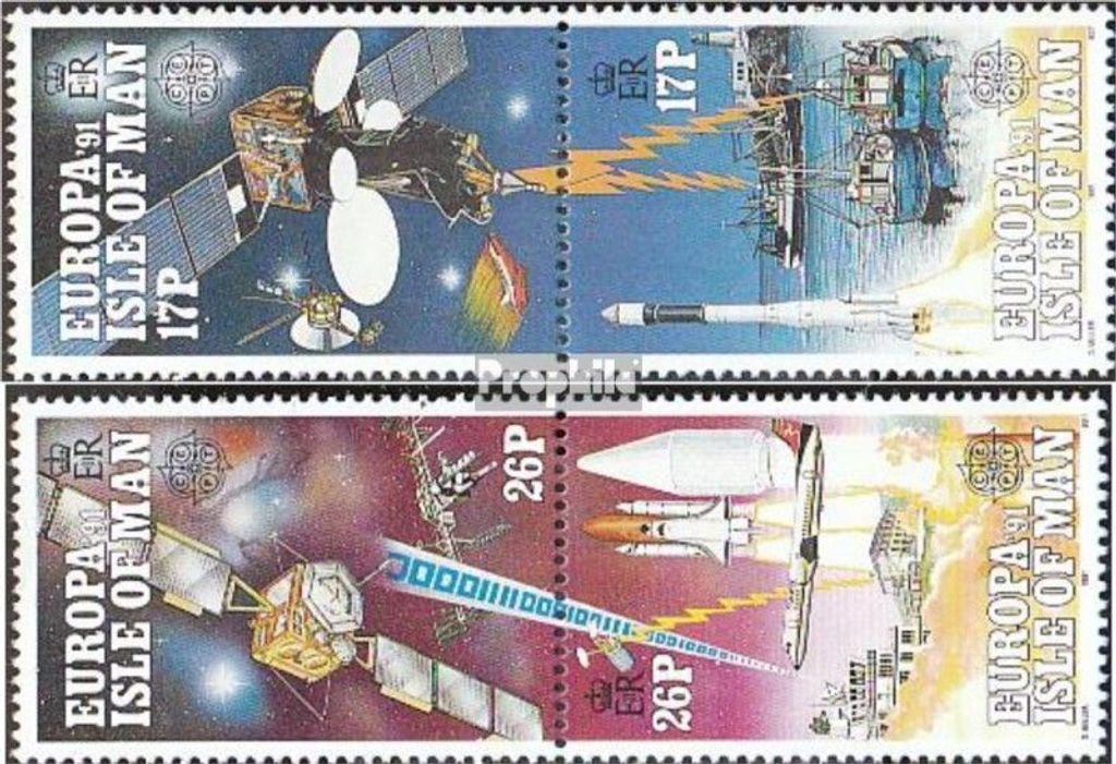 Briefmarken GB - Isle of Man 1991 Mi 464-467 Paare (kompl.Ausg.) postfrisch Weltraumfahrt