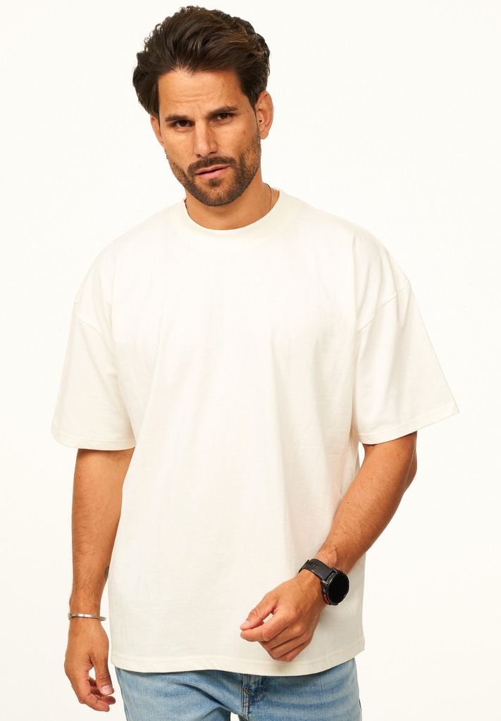 DAILY Baumwolle Herren T-Shirt im Oversize Fit - Herren Kurzarm Shirt mit Rundhals-Ausschnitt Basic Oberteil Crew-Neck kurzärmlig aus 100% Baumwol...