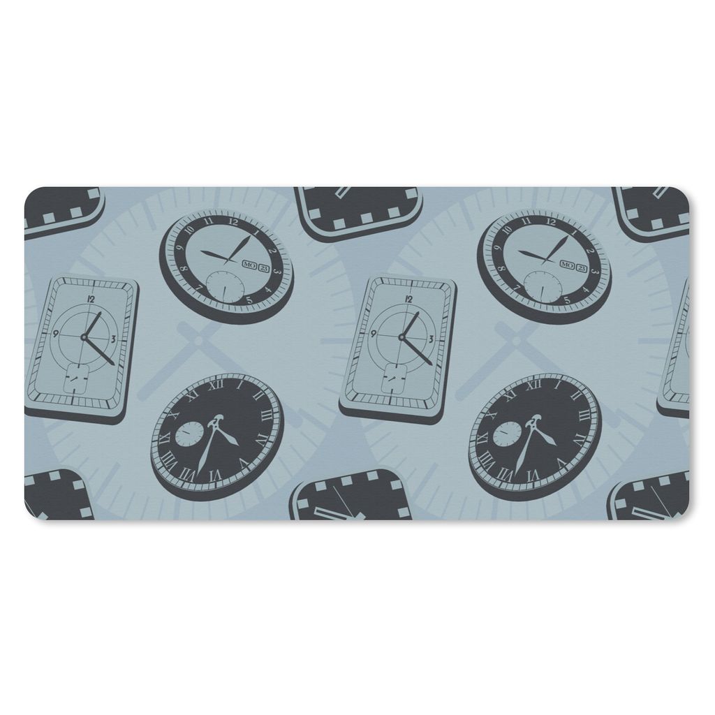 MuchoWow Mauspad Mousepad Uhr - Muster - Vintage 60x30 cm - Mousepads - Maus Mat - Pad - Mausunterlage - Nachhaltig