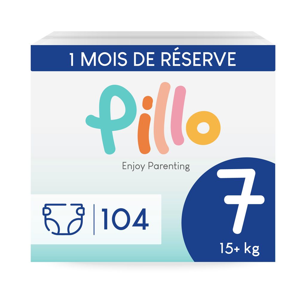 Pillo Couche 7 - Paquet de 104 Couches Bébé - Taille 7 - Image du produit 