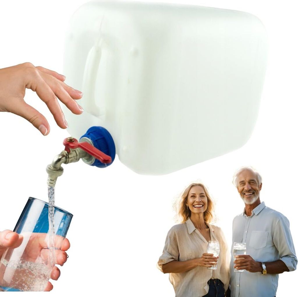 Anwicar Wasserkanister mit hahn - Wasser Kanister mit zapfhahn 20l - Camping Wassertank - Weiß