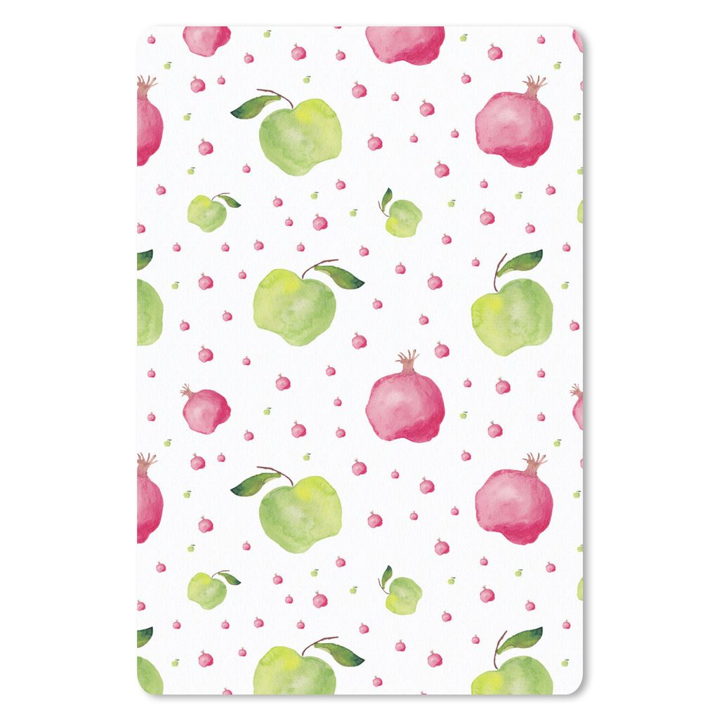 MuchoWow Mauspad Mousepad Apfel - Granatapfel - Aquarellfarbe - Design 40x60 cm - Mousepads - Maus Mat - Pad - Mausunterlage - Schreibtisch Acces...