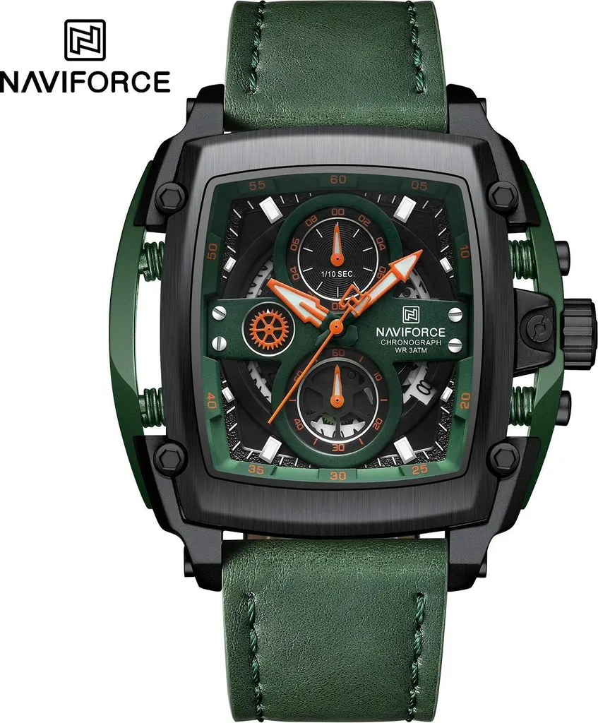 Orologio Naviforce TU-38598 Verde Nero: Cronografo Sportivo Uomo