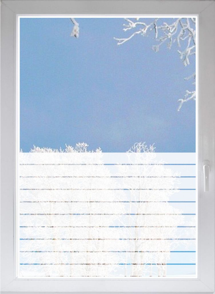 INDIGOS UG Glasdekorfolie Fensterfolie Sichtschutzfolie Sonnenschutz Streifen satiniert blickdicht - 1000mm Breite x 500mm Höhe
