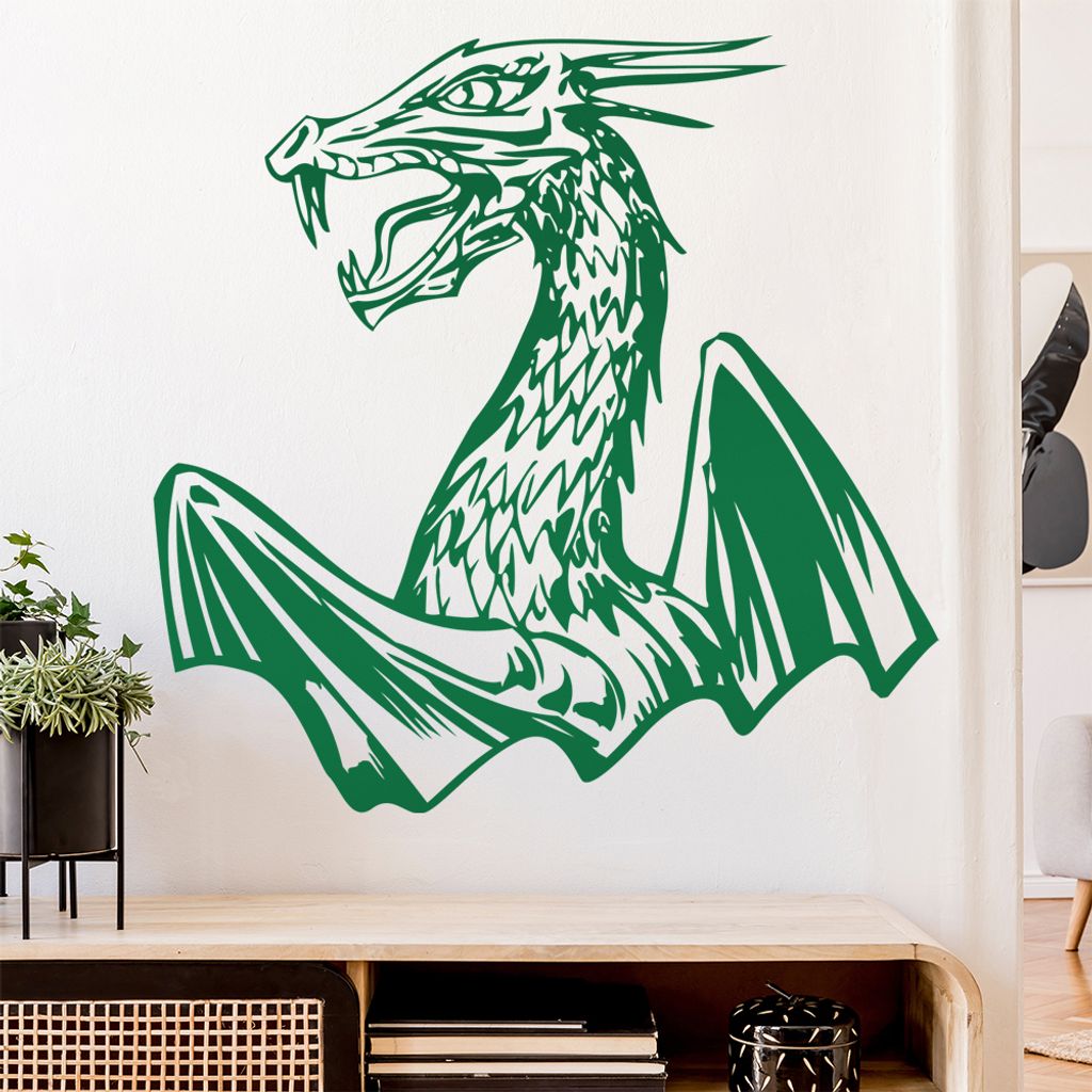 Drachen Flügel Wandtattoo in 6 Größen - Wandaufkleber Wall Sticker - Dekoration, Küche, Wohnzimmer, Schlafzimmer, Badezimmer