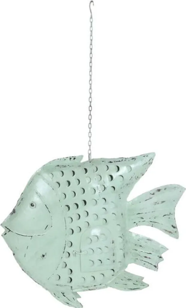 Statue Poisson Bleu Home ESPRIT 80cm - Sculpture Décorative de Luxe