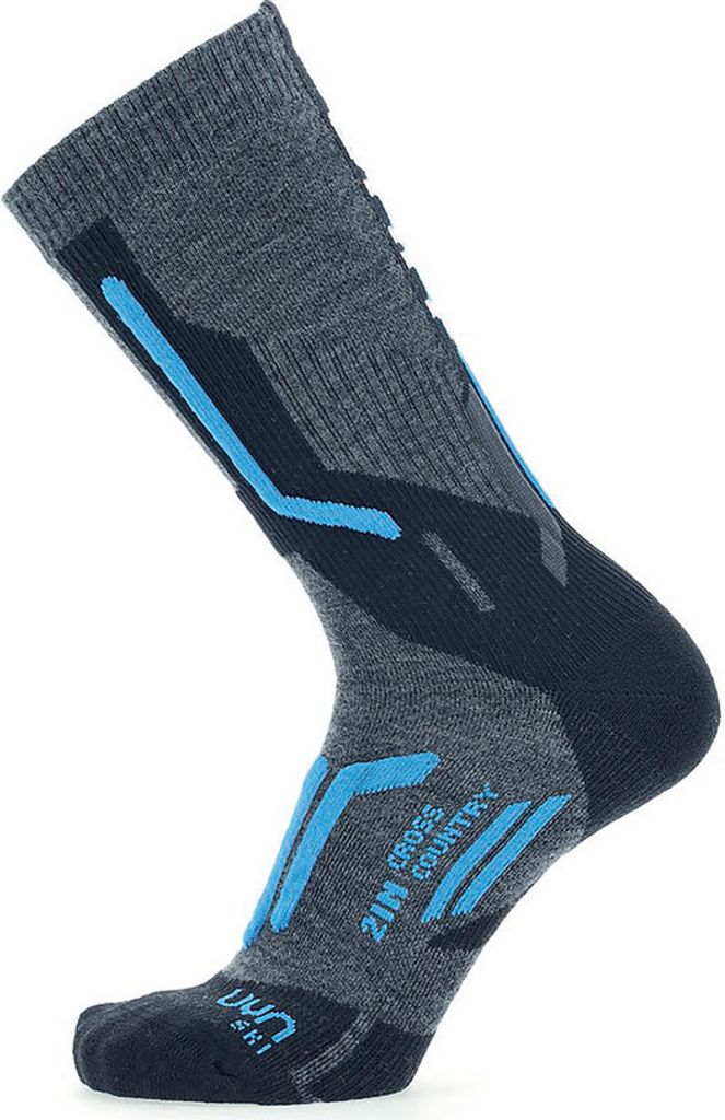 UYN Ski Cross Country Skisocken doppellagig Herren anthracite/blue 35-38