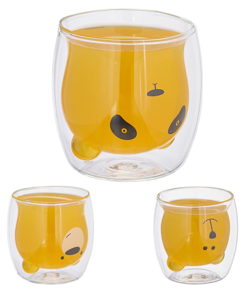 Relaxdays Doppelwandige Gläser Bär, 3er Set, Eisbär, Produktbild 