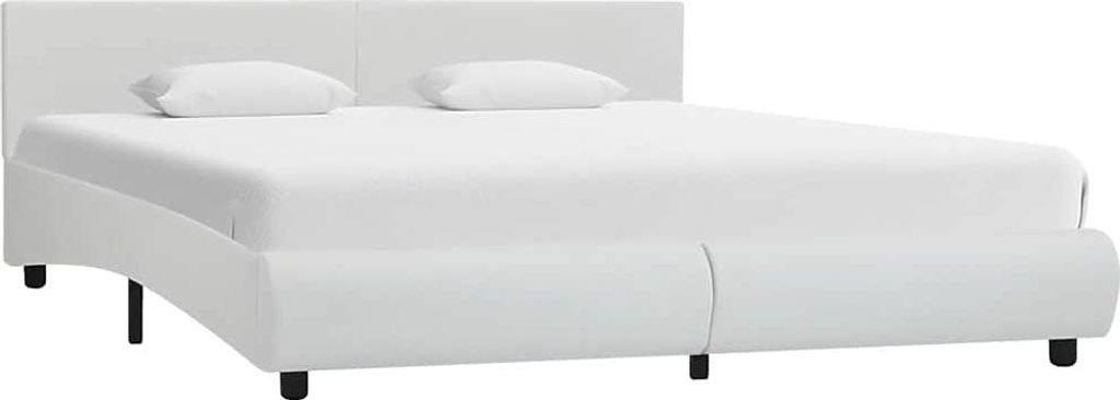 Möbel Bettgestell mit LED Weiß Kunstleder 160×200 cm - Klassische Betten 285490