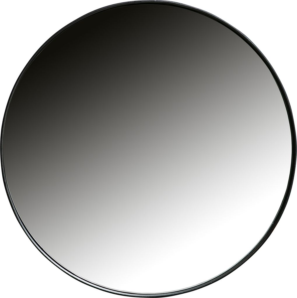 WOOOD Doutzen Wandspiegel Rund - Ø80 cm - Spiegel mit Schwarzem Metallrahmen