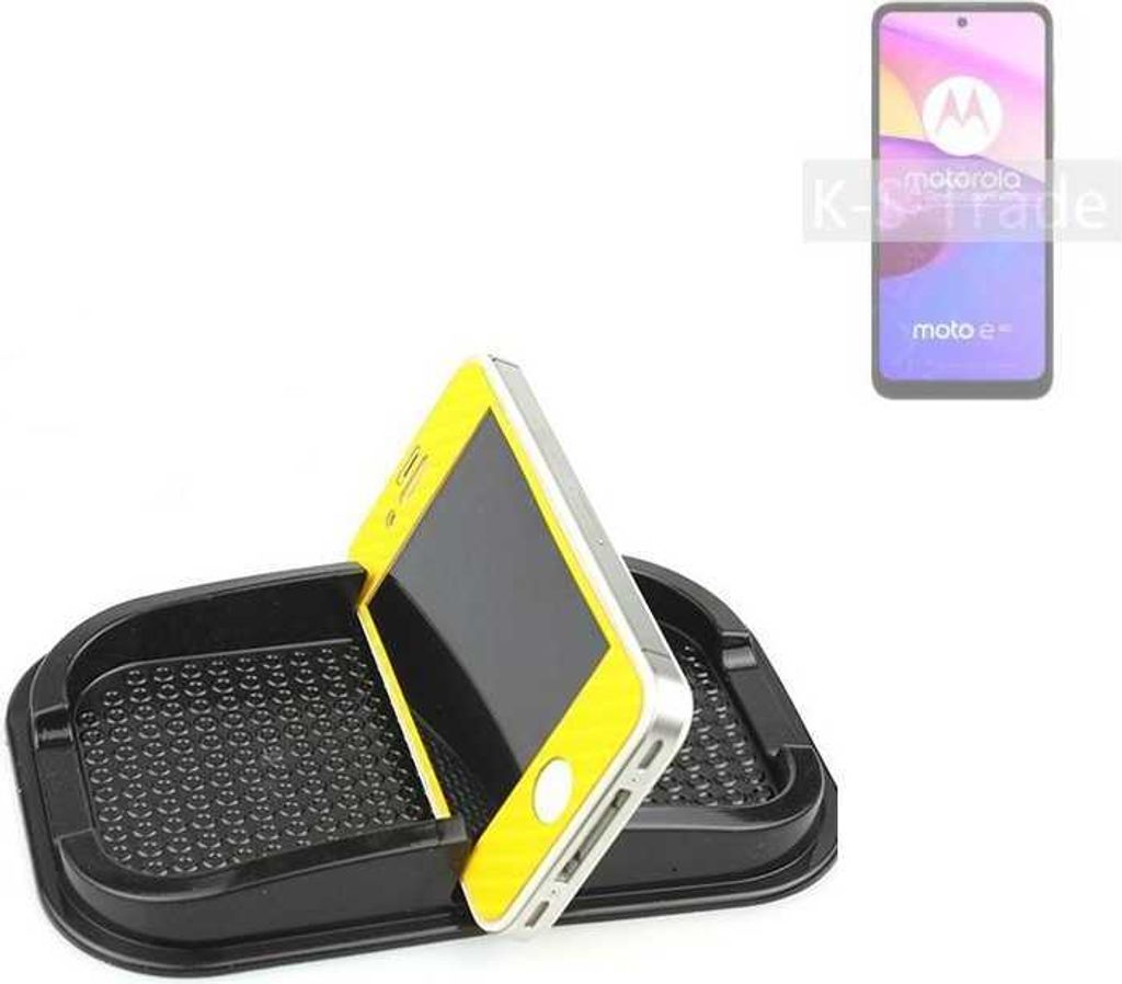 K-S-Trade Auto Anti Rutsch Matte Smartphone-Halter kompatibel mit Motorola Moto E40 Haft Pad Armaturenbrett Handy-Halterung Silikon