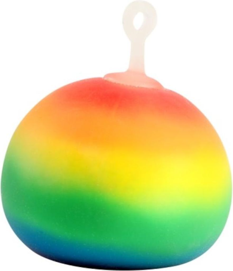 Toi-Toys Anti-Stress Ball Pufferball Squeeze Regenbogenfarben bunt Kinder Erwachsene Stressabbau orange