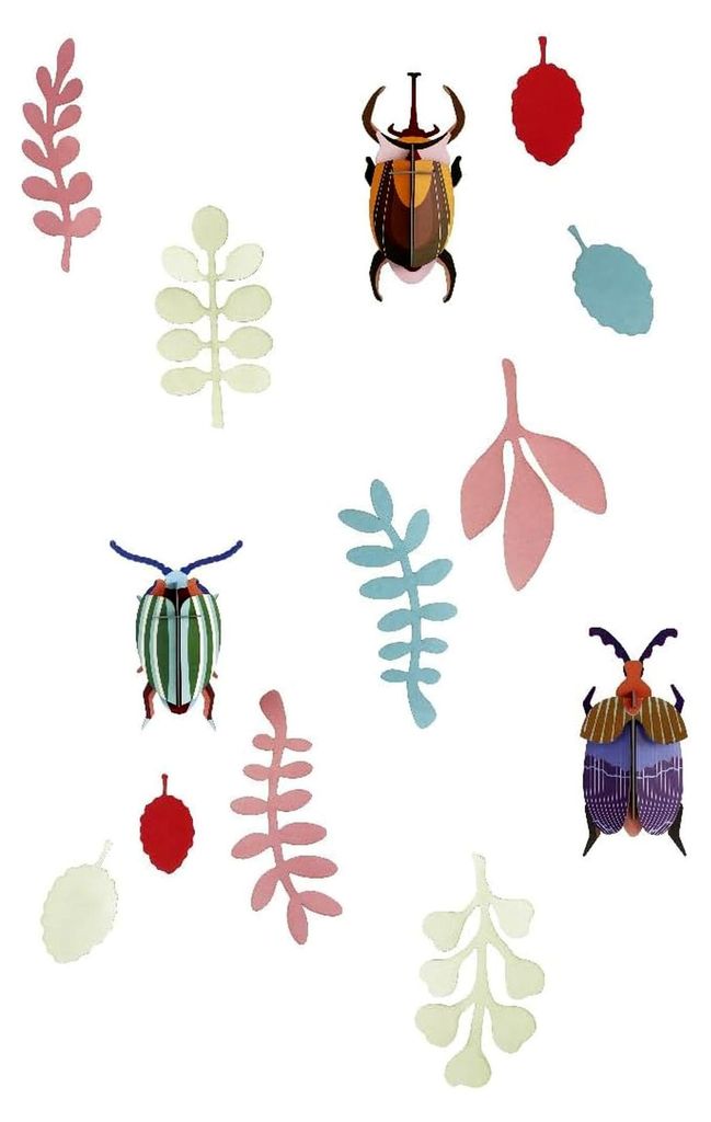 Wanddekoration Set | bunte Käfer | Pflanzen | Bug Rendez-Vous | Naturentdecker