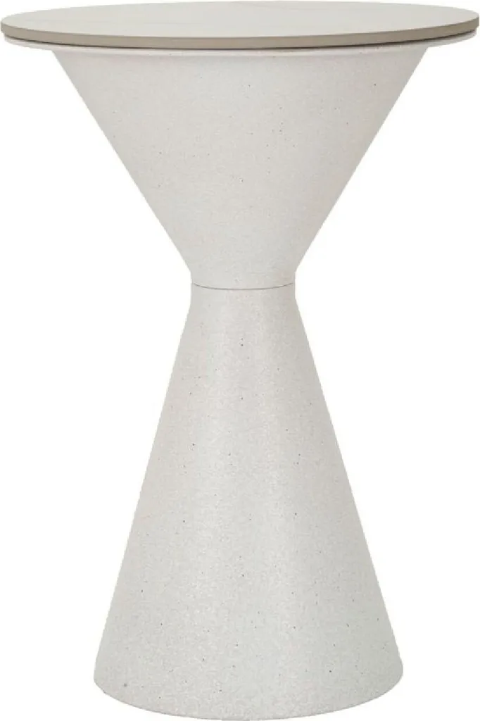 Table d'Appoint Ronde Blanche en Métal Mauro Ferretti Double Surface