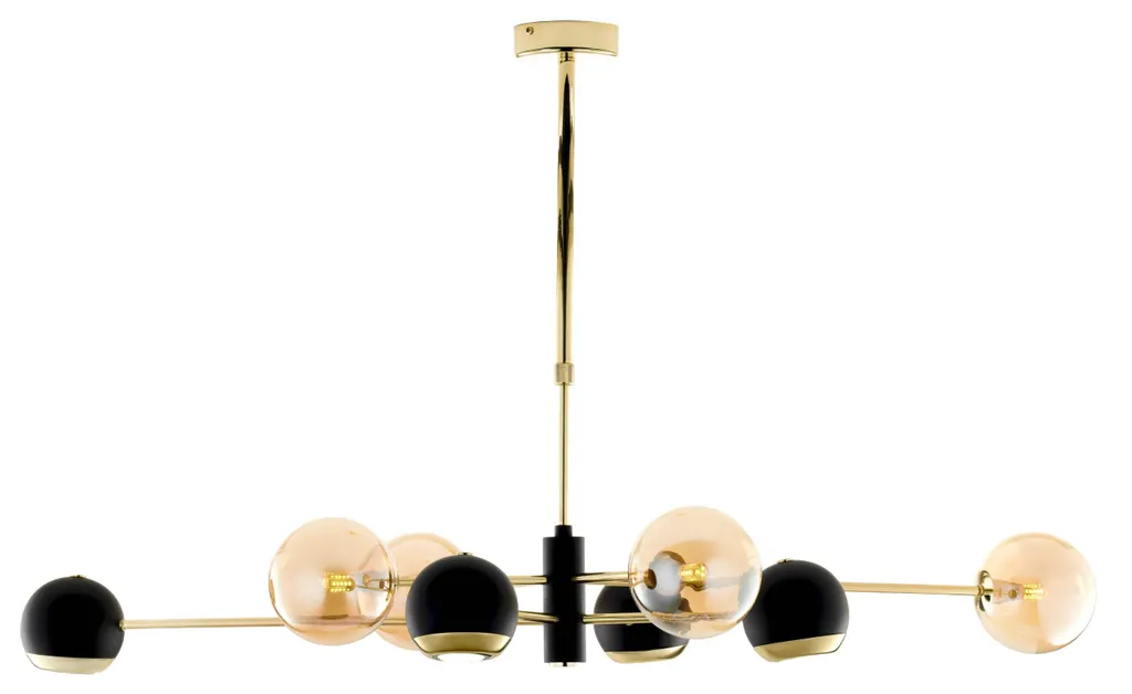 Suspension MOKA 8xGU10 dorée noire ambre Jupiter 69x100x95,5 cm IP20