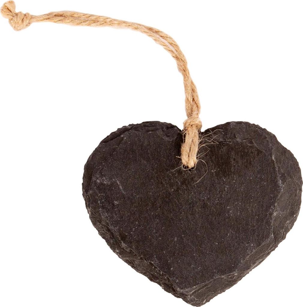 Nicola Spring Schieferherz-Hängeanhänger – 7 x 5,5 cm – Natur
