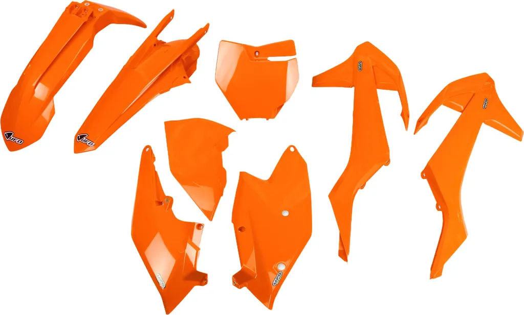 Remplacer plastiques usés KTM SX-F par kit UFO PLAST 8 pièces orange