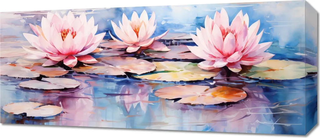 Quadro Moderno Riflessi Tranquilli 70x30 cm - Arte e Relax - 1