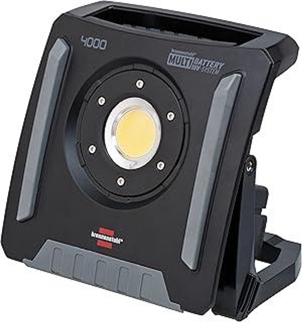 Brennenstuhl Professional Multi Battery LED Akku Baustrahler 4000 MA (40W, 4500lm, IP65, Arbeitsleuchte kompatibel mit 18V Akkus 10 verschiedener H...