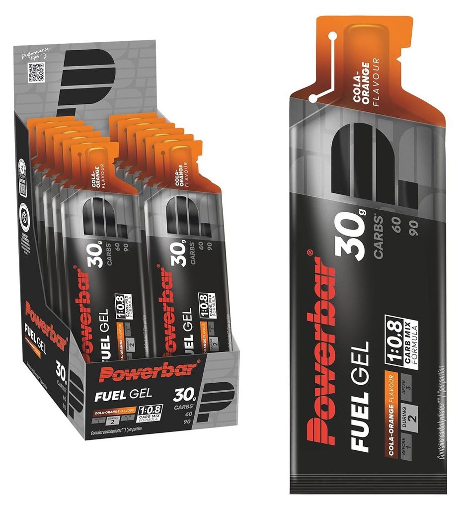 POWERBAR Kohlenhydratgel Fuel 30 Gel Black Line Cola-Orange Kohlenhydrate 12x 50ml