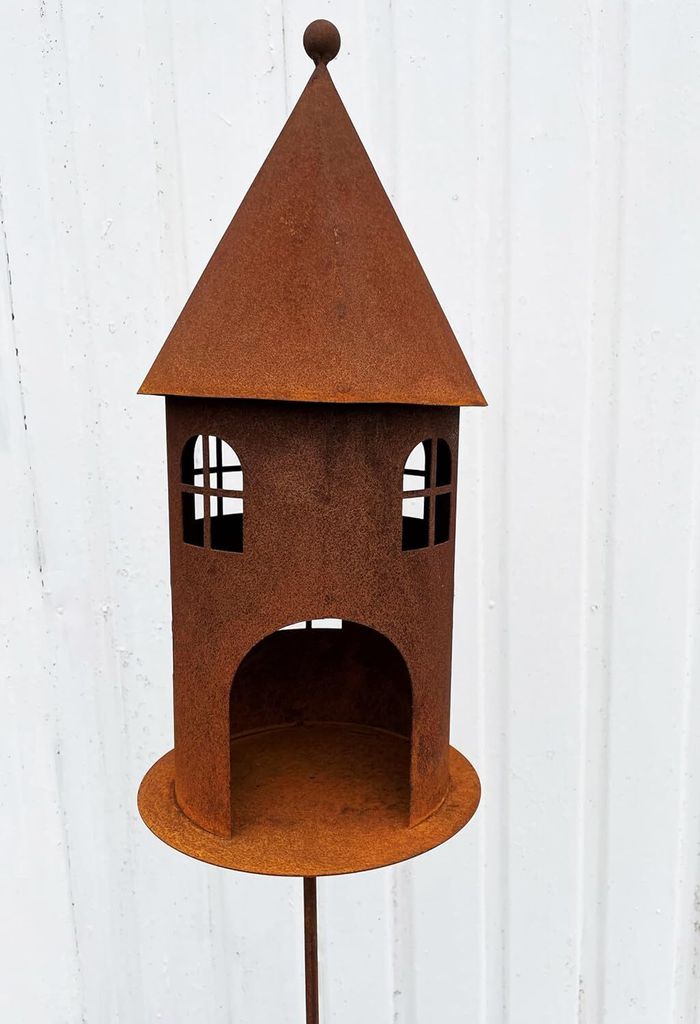 Vogelhaus 42x20cm + Stab Gartenstecker Turm Futterhaus zum Produktbild 