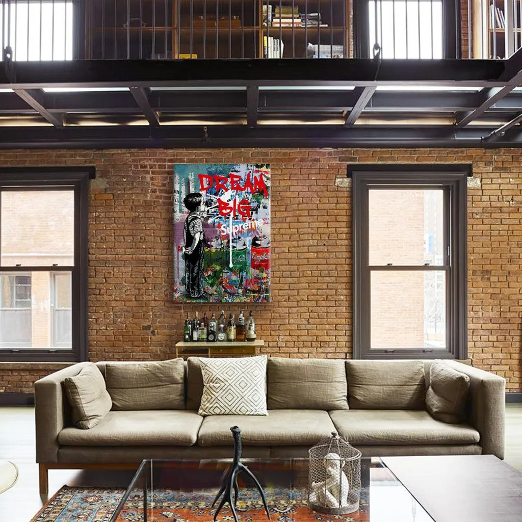 Quadro Contemporaneo Dream Big 50x70 Telaio Legno | Arredo Moderno