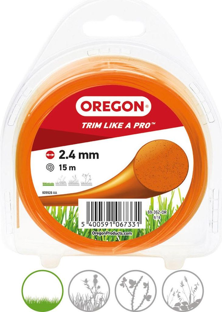 Oregon Coloured Line Freischneidefaden 2,4 mm Durchmesser, 88 m Länge