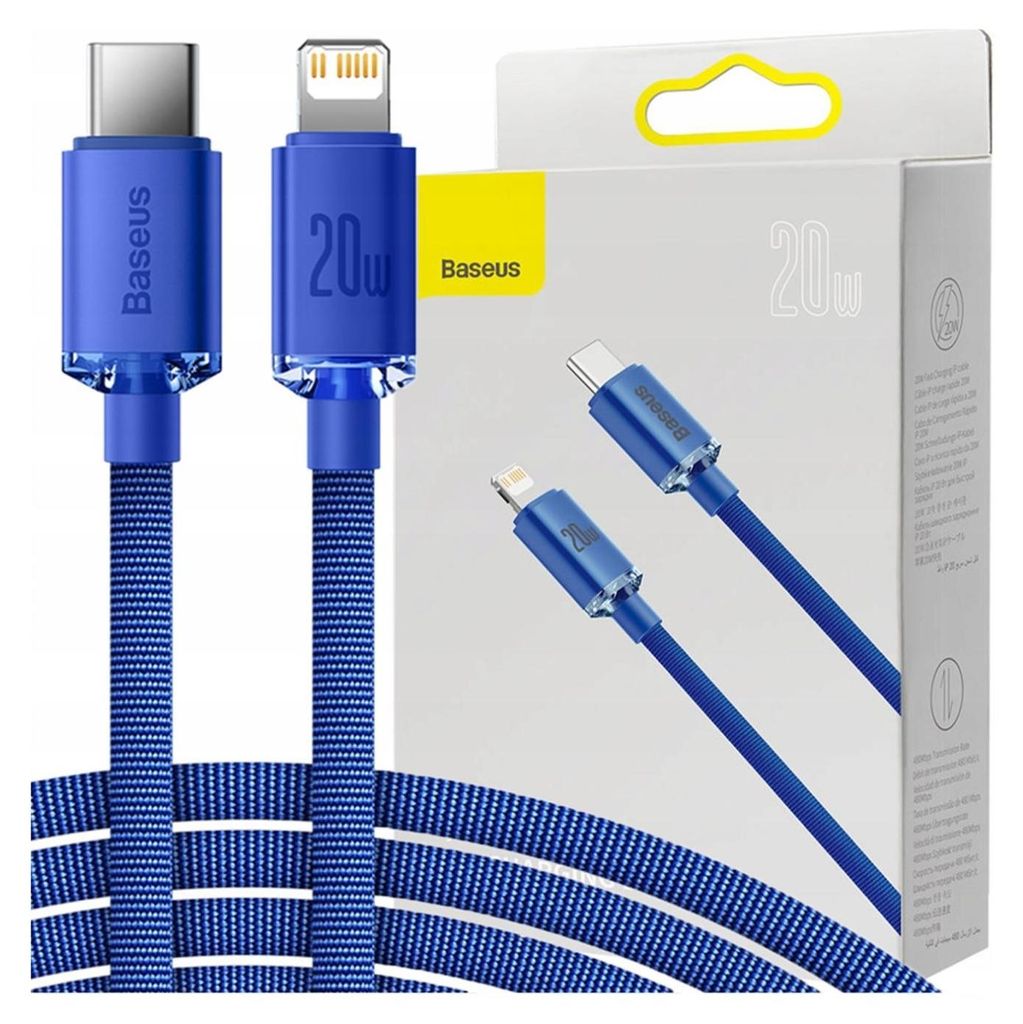 USB-C to Lightning Cable Baseus Crystal Shine Series, 20W, Image du produit 