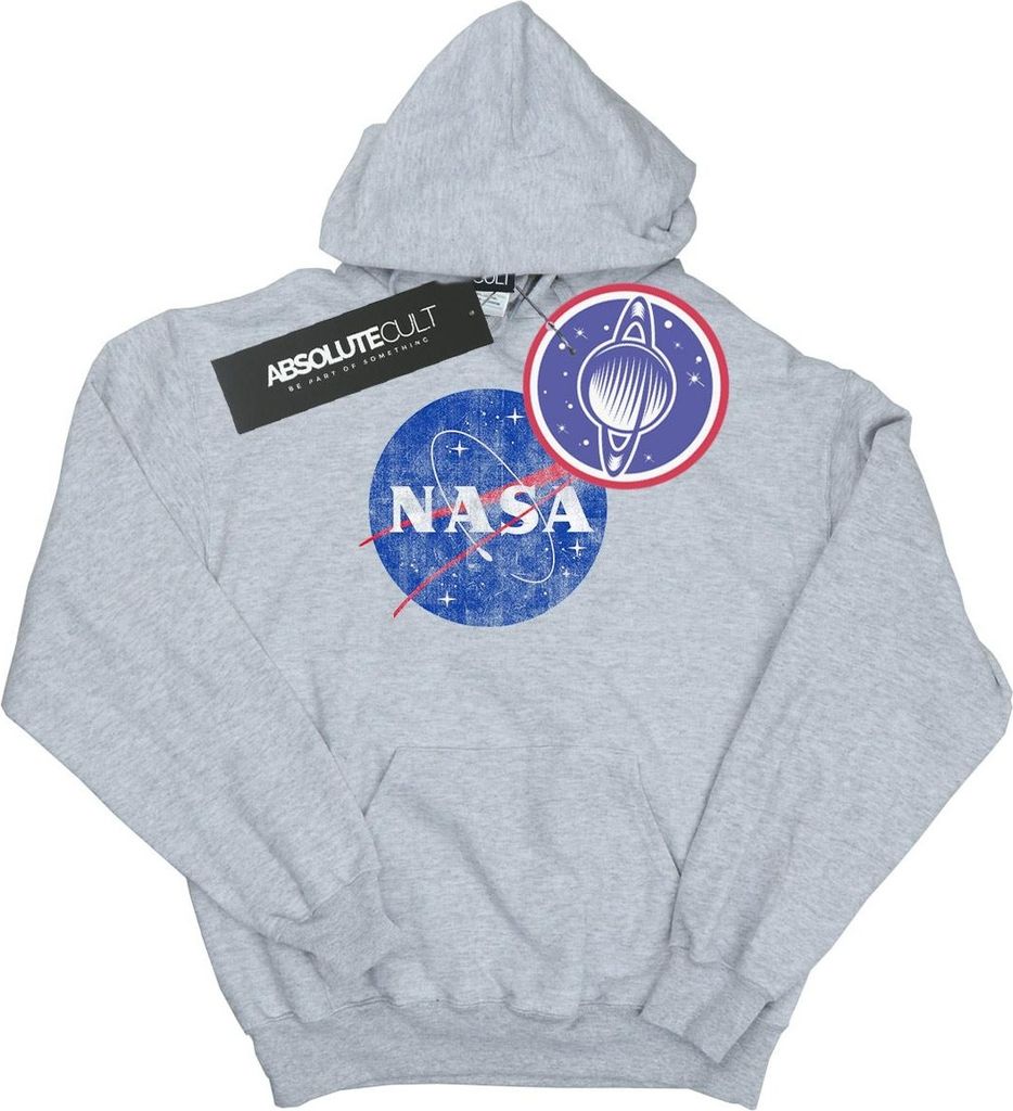 NASA - Kapuzenpullover Logo für Herren BI1867 (S) (Grau)