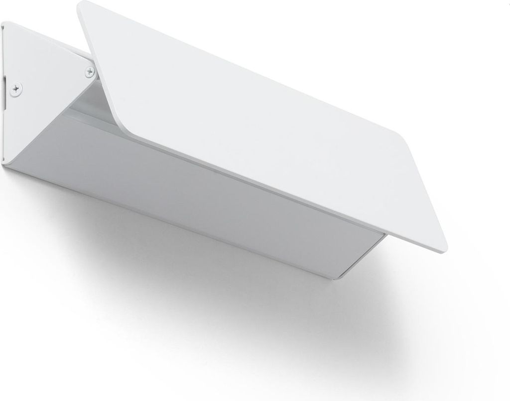 A white LED wall light mounted on a white background.